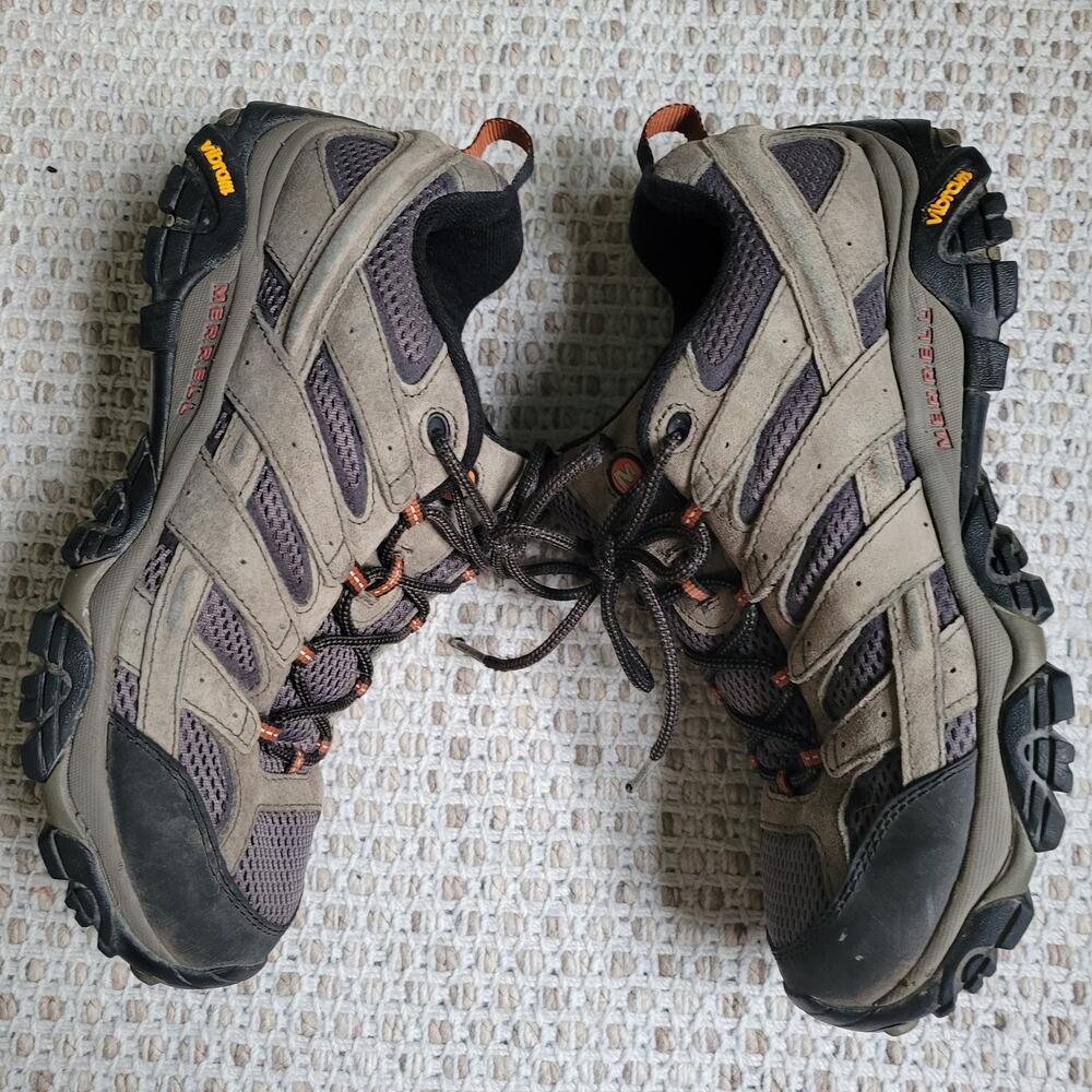 Merrell Mens 11 Moab 2 Vent Brown and Gray Waterproof Hiking Shoes - Picture 4 of 7